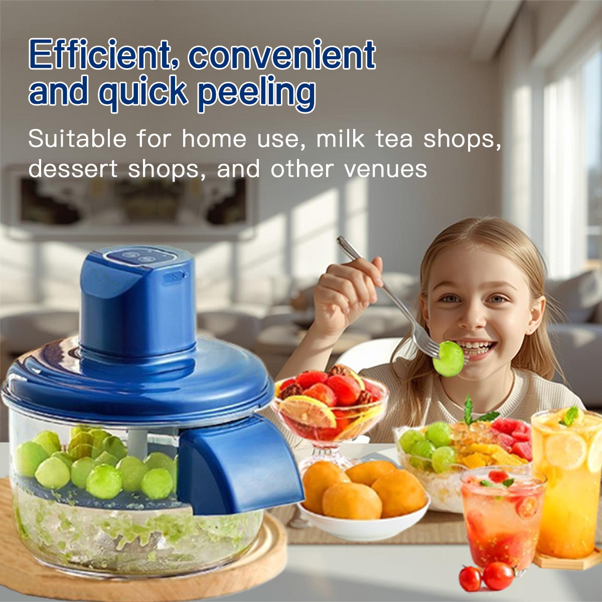 Electric grape and garlic peeler machine, automatic fruit peeling tool for home and commercial use