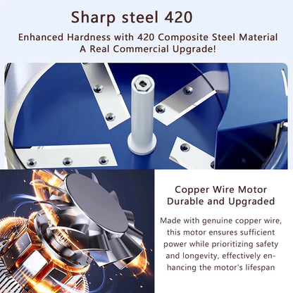 Automatic fruit peeler machine with stainless steel blades for grapes, garlic, and small fruits